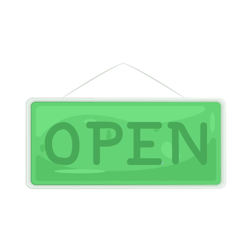 Illustration of open sign vector