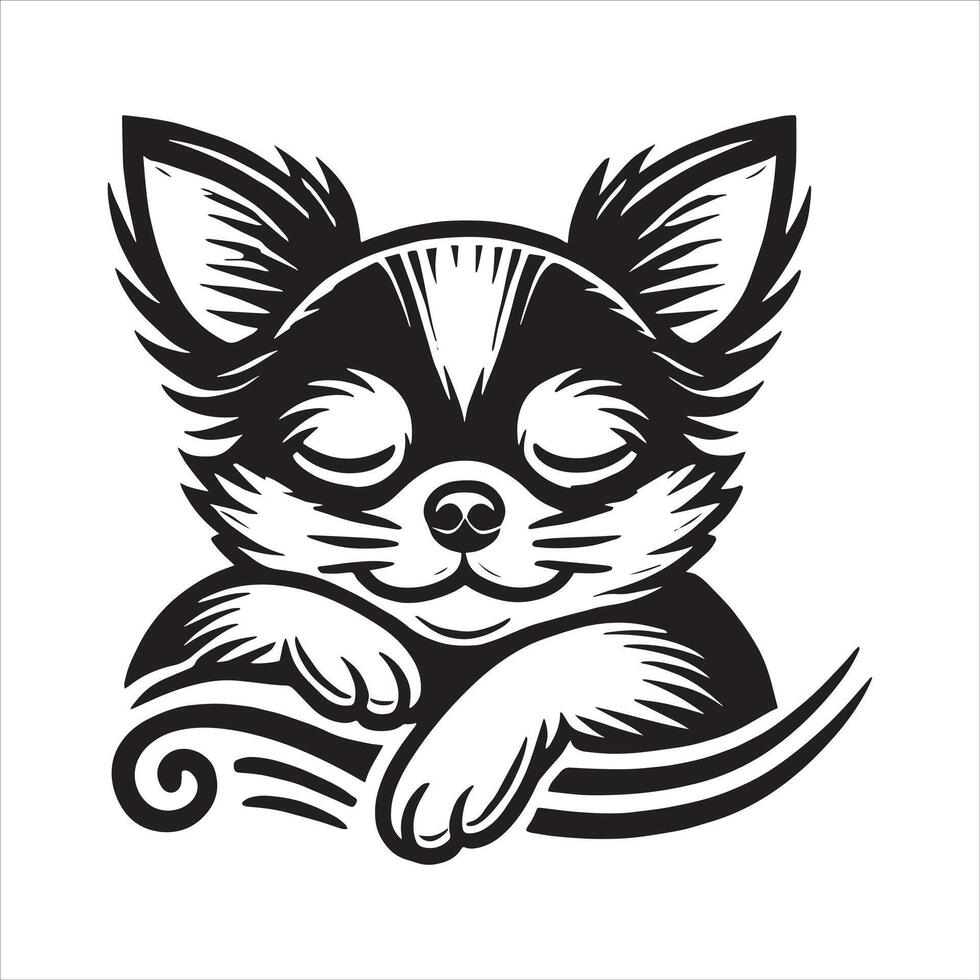 ChihuahuaIn Relex sleeping dog Transparent background vector