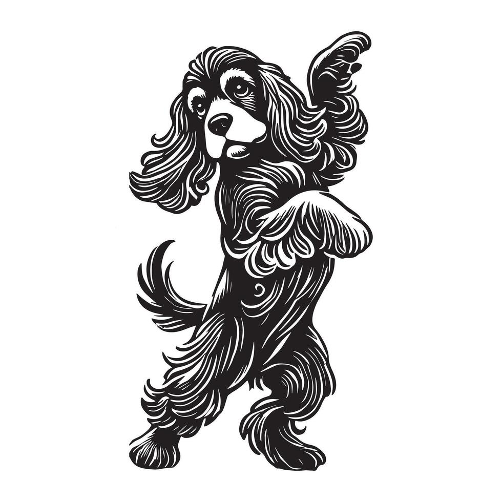 Cocker Spaniel dancing dog Transparent background vector