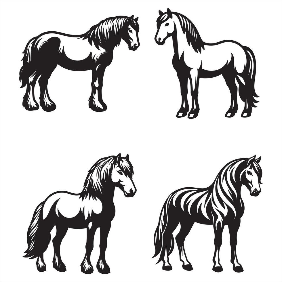 Unicorns Minimalist and Simple Silhouette Transparent background vector