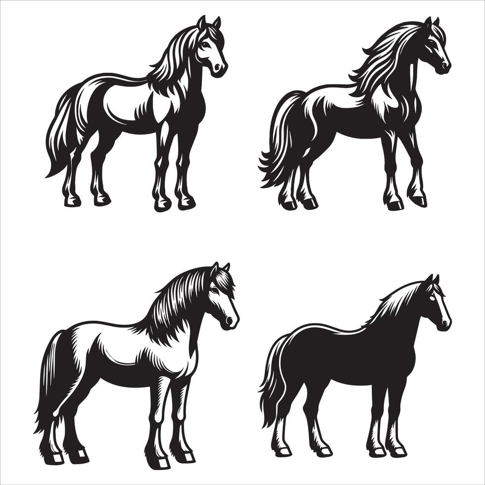 Horse Minimalist and Simple Silhouette vector