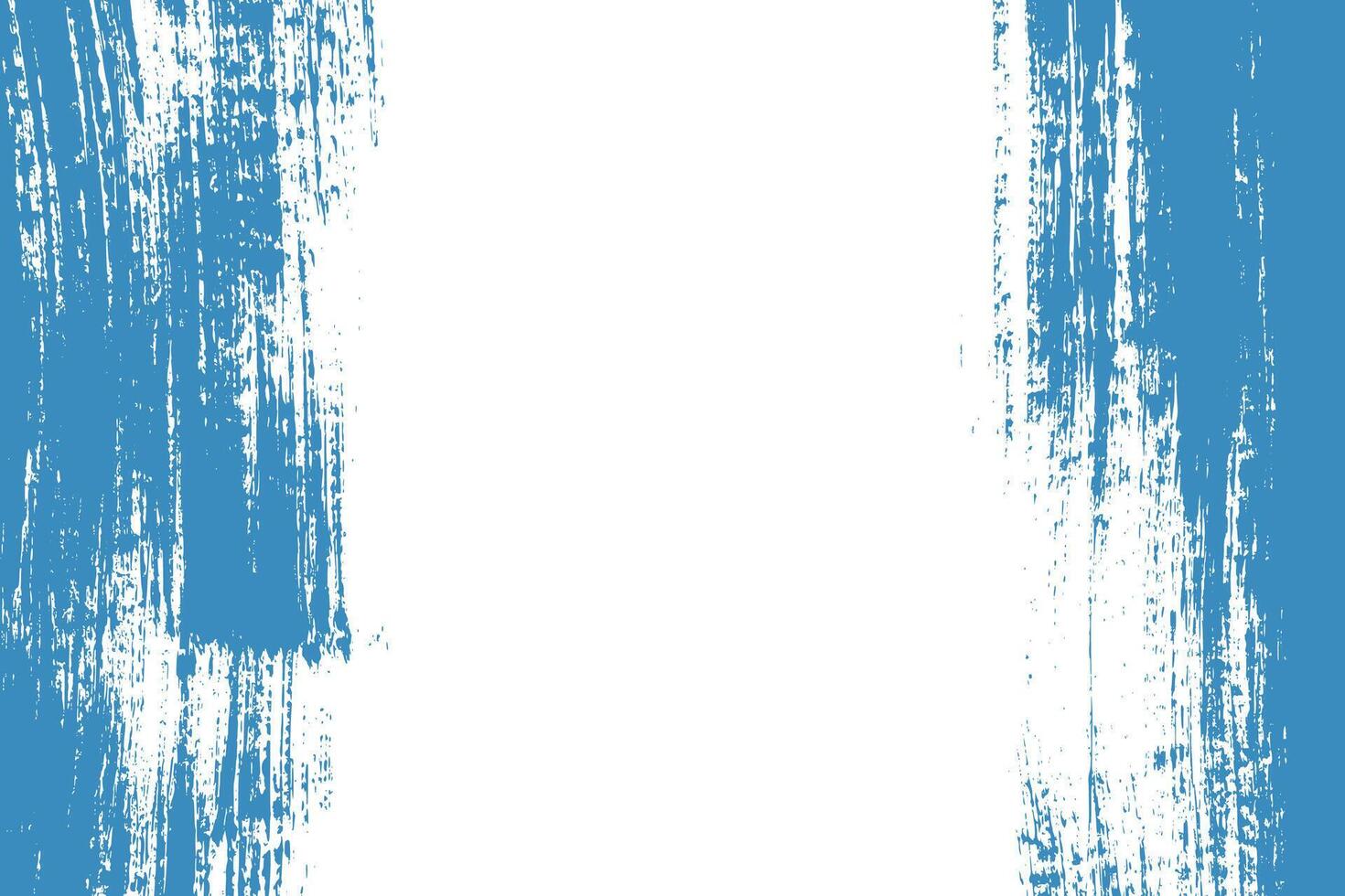 Blue Grunge Distressed Background with Big Artistic Brush Stroke. Hand draw big bold brush backdrop for retro cover, ad, banner, poster with copy space in center vector