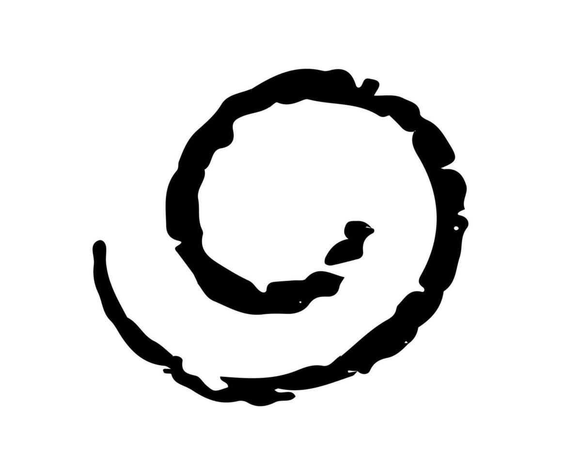 Crayon spiral, chalk spring, handdrawn coil icon. Doodle charcoal flexible line for your design. Single element on white background vector
