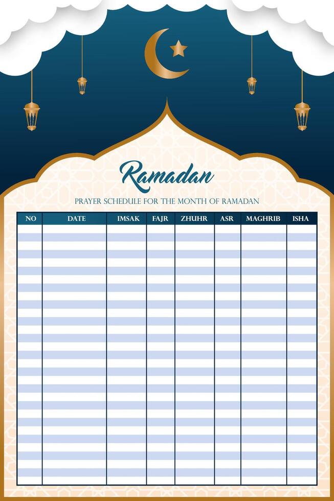 Ramadan prayer banner template vector