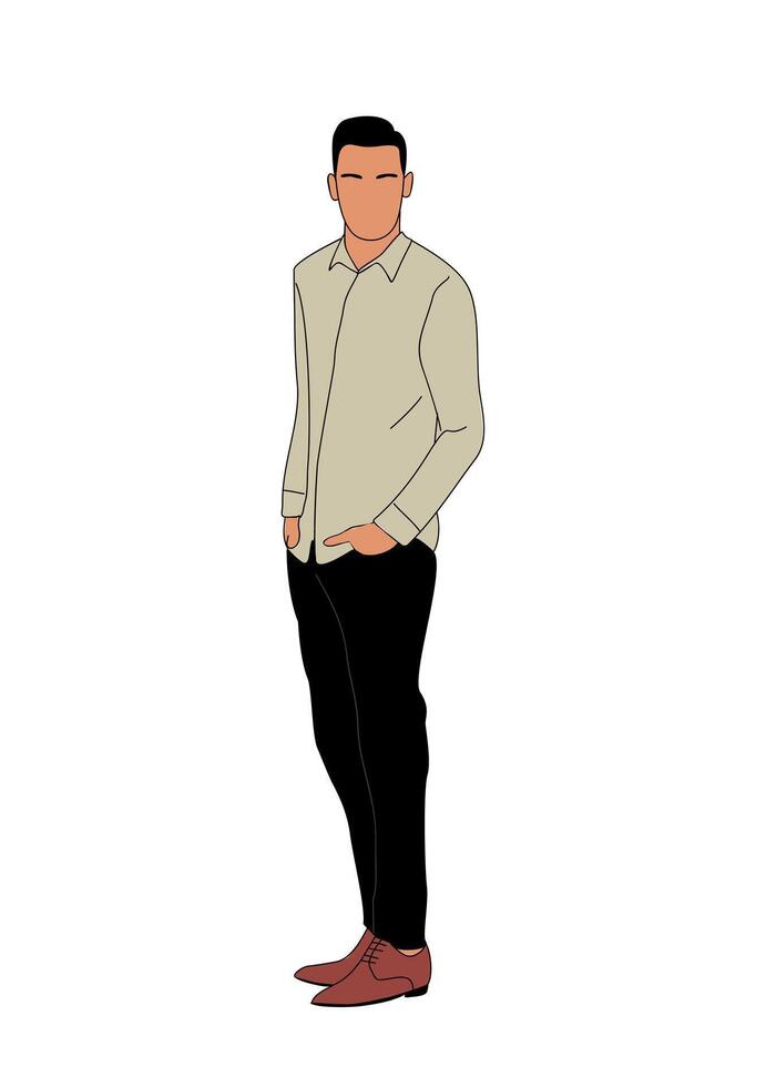 Modern young business man standing isolated vector