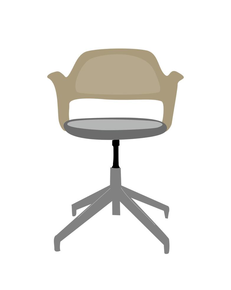 Modern beige office chair object isolated. vector