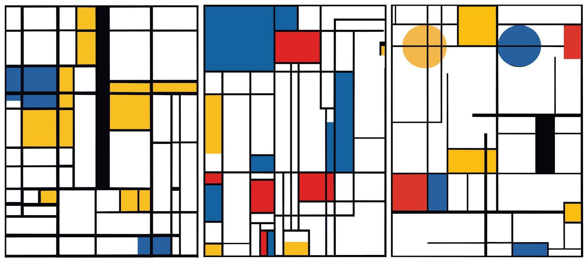 Set of Modern Retro geometric graphic design. vector