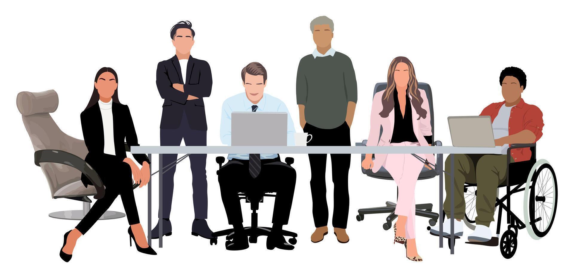 Business meeting and team work isolated. vector