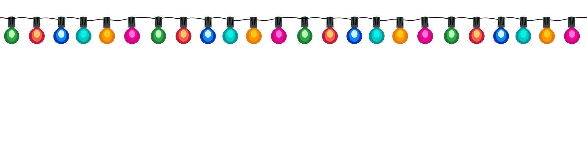 Christmas light border seamless pattern art vector