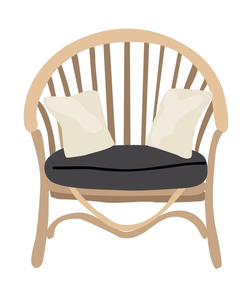 Outdoor, porch zone, garden, patio rattan armchair vector