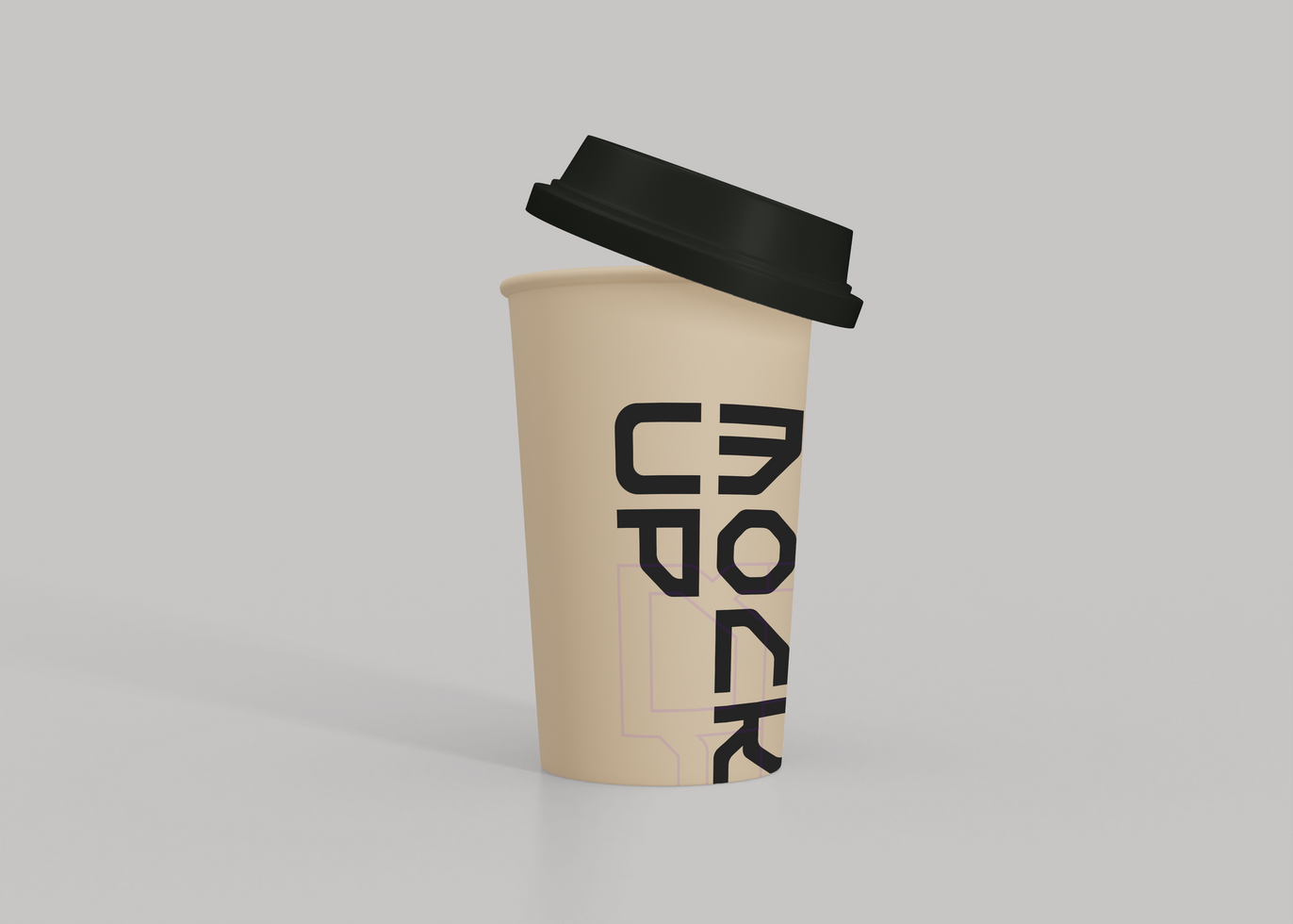 Custom Logo Kraft Coffee Cup Mockup psd
