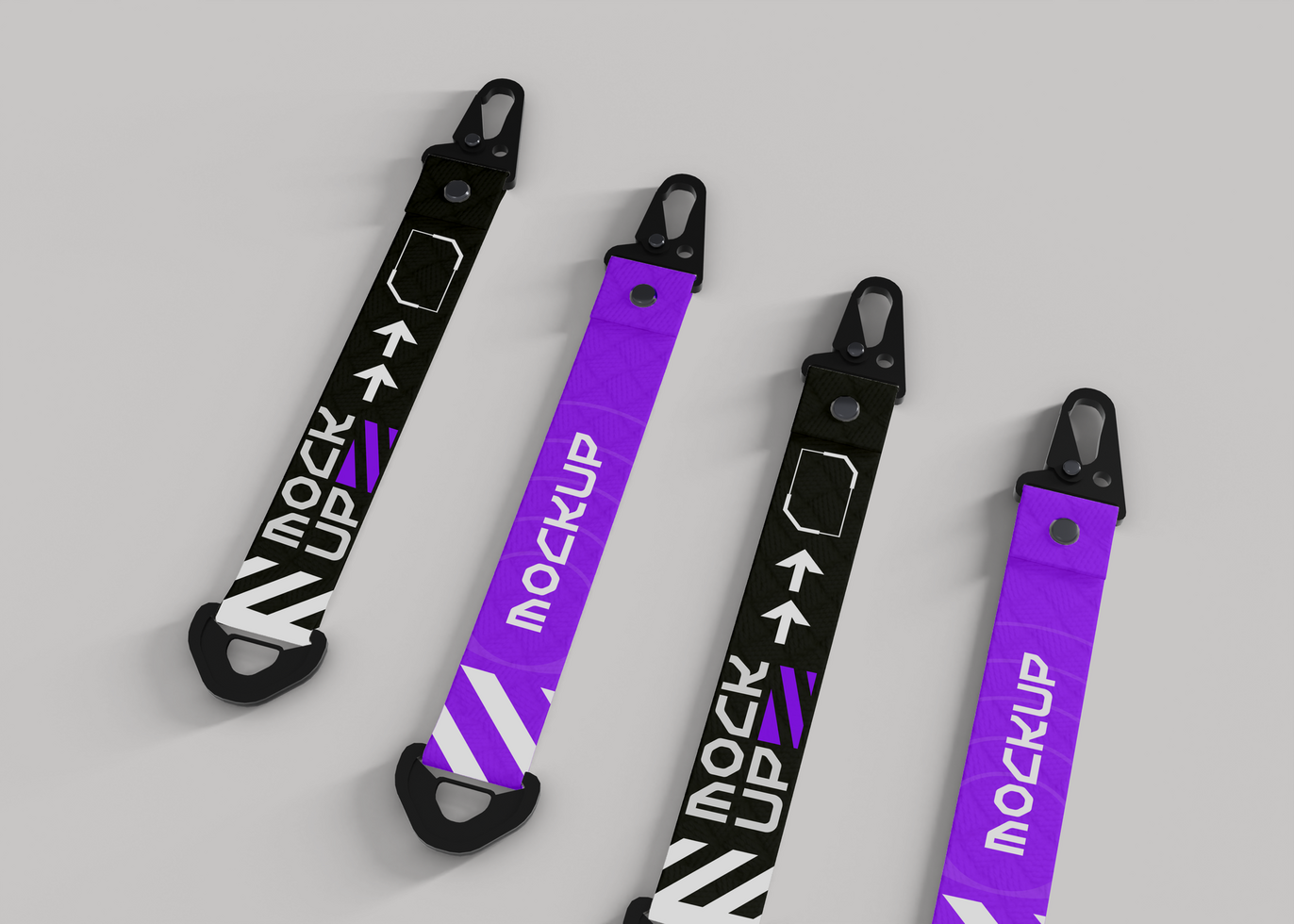 Metallic Strap Keychain Mockup psd