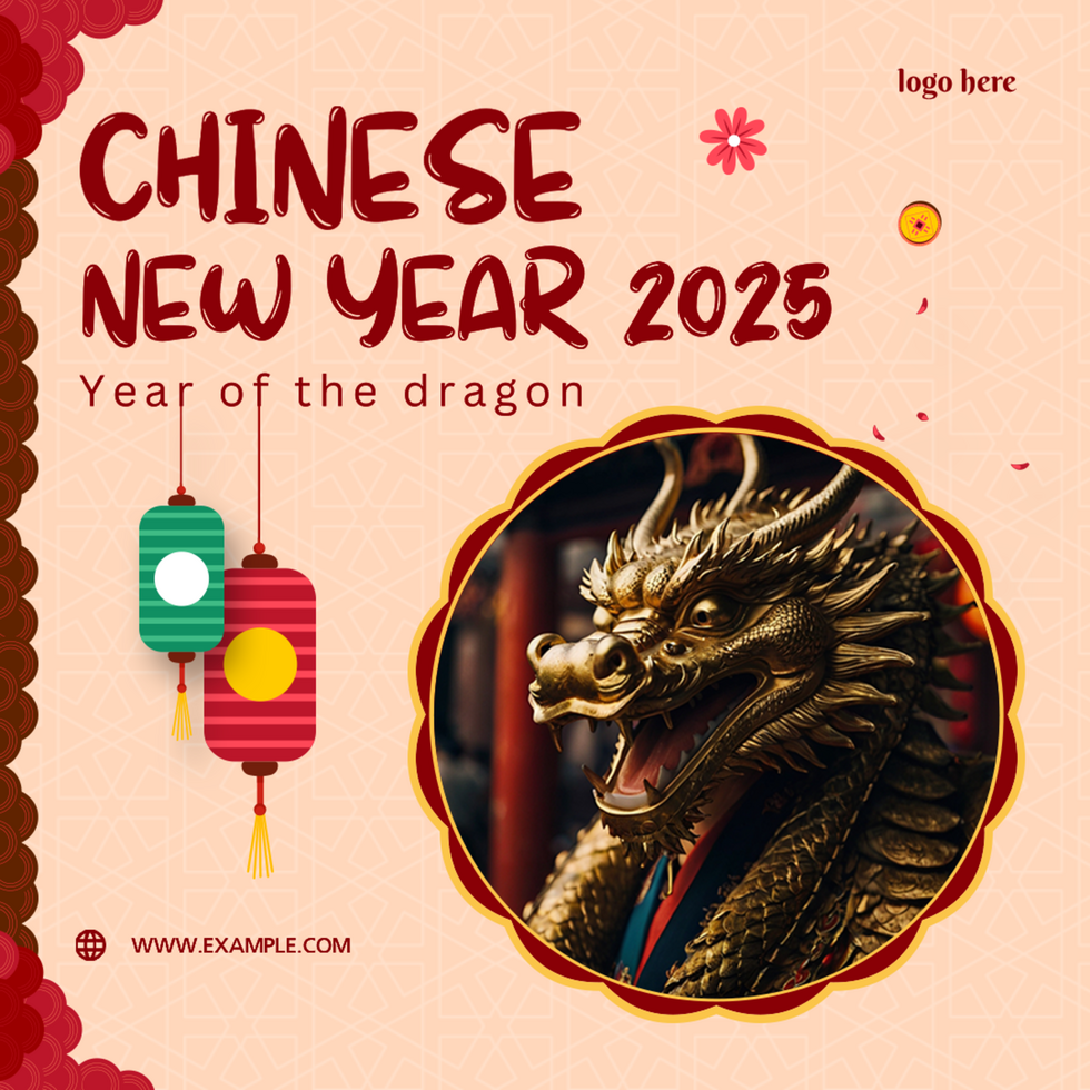 Chinese New Year background Social Media Post template Design psd