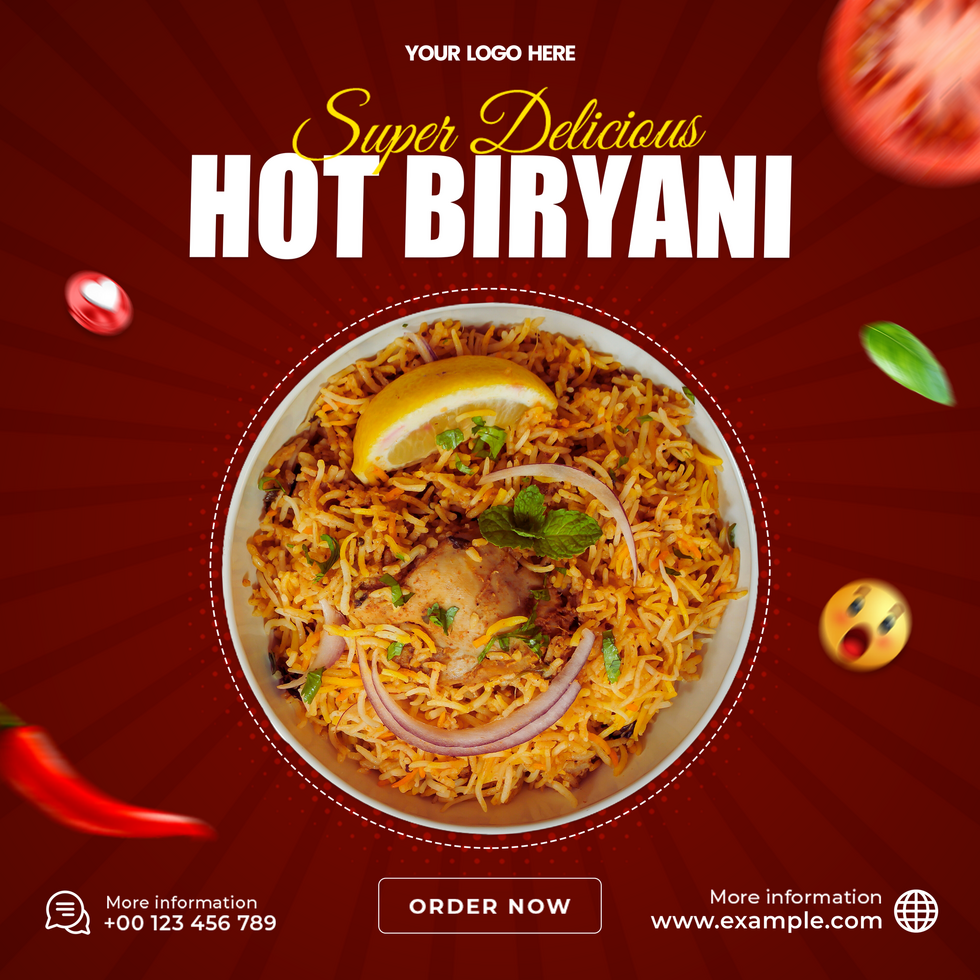 Food Promotional Social Media Post Template. Square And Editable Layout psd