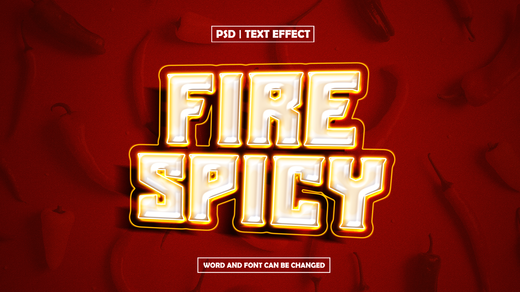 Fire Spicy Text Effect On Red Background psd
