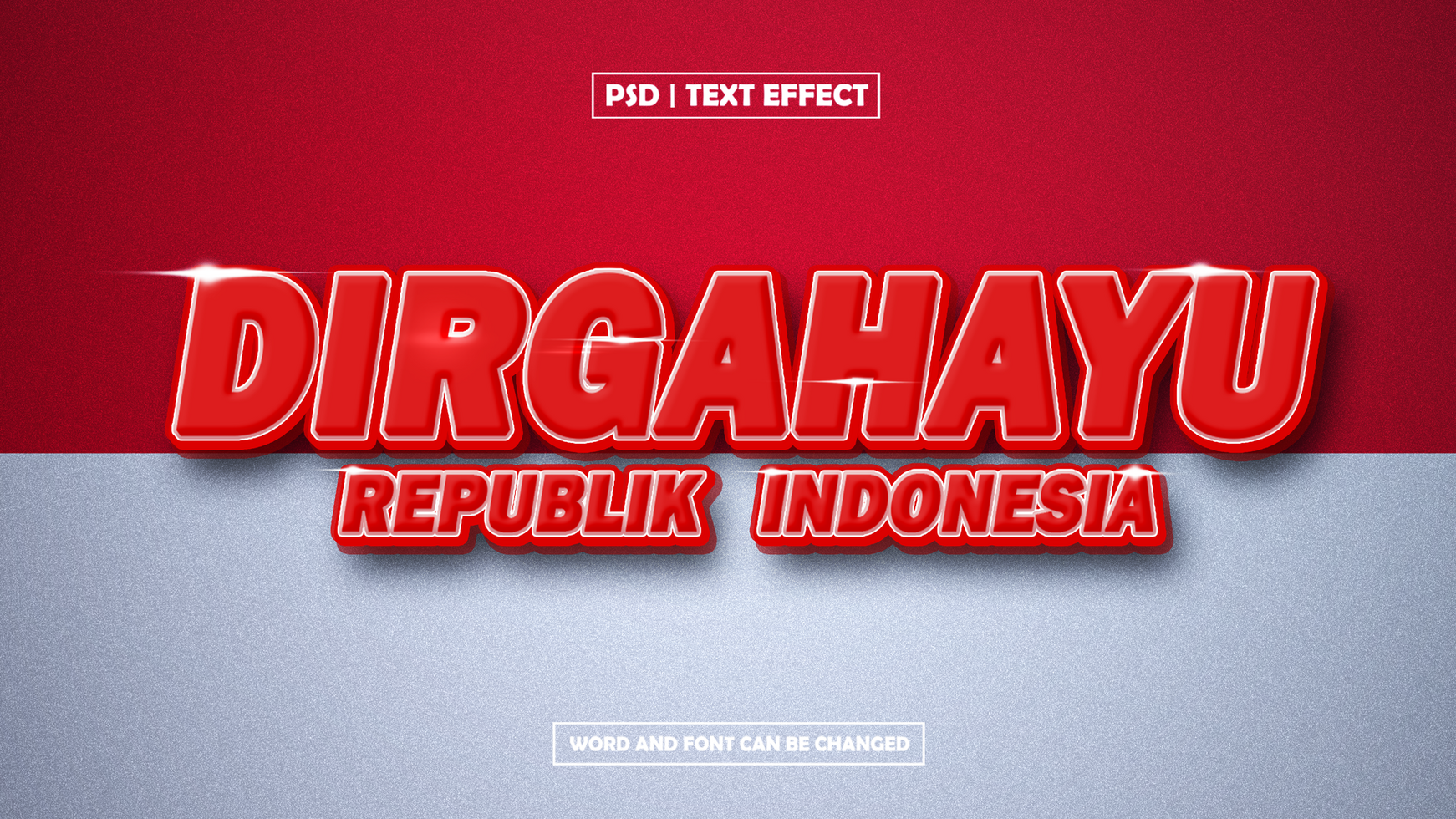 Indonesia Independent Day Text Effect psd