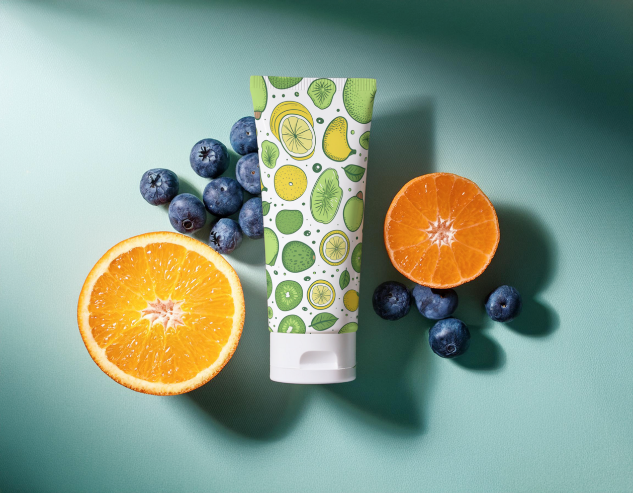 Free Fruit Tube Cosmetic Mockup psd