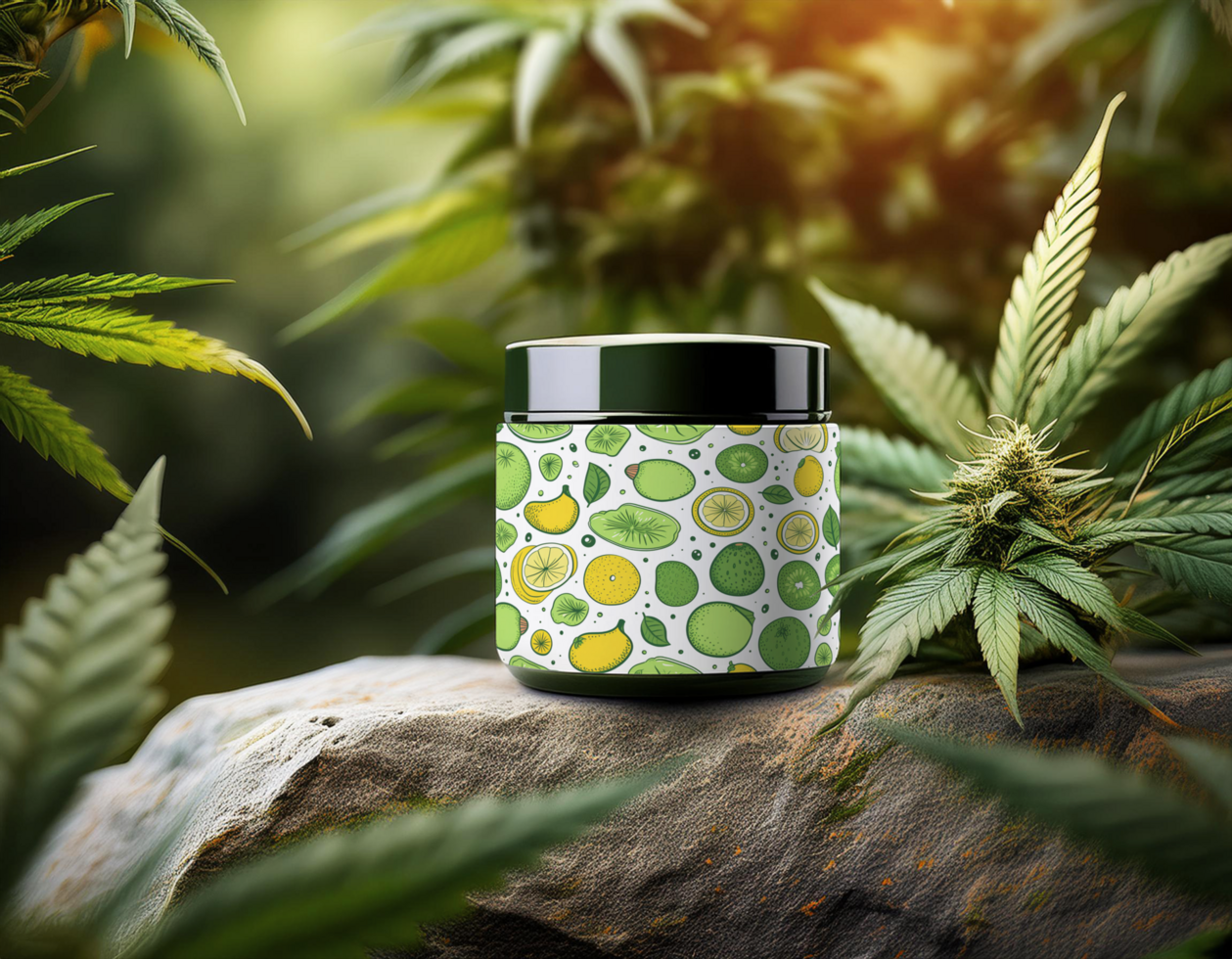 Free CBD Jar Packaging Mockup psd