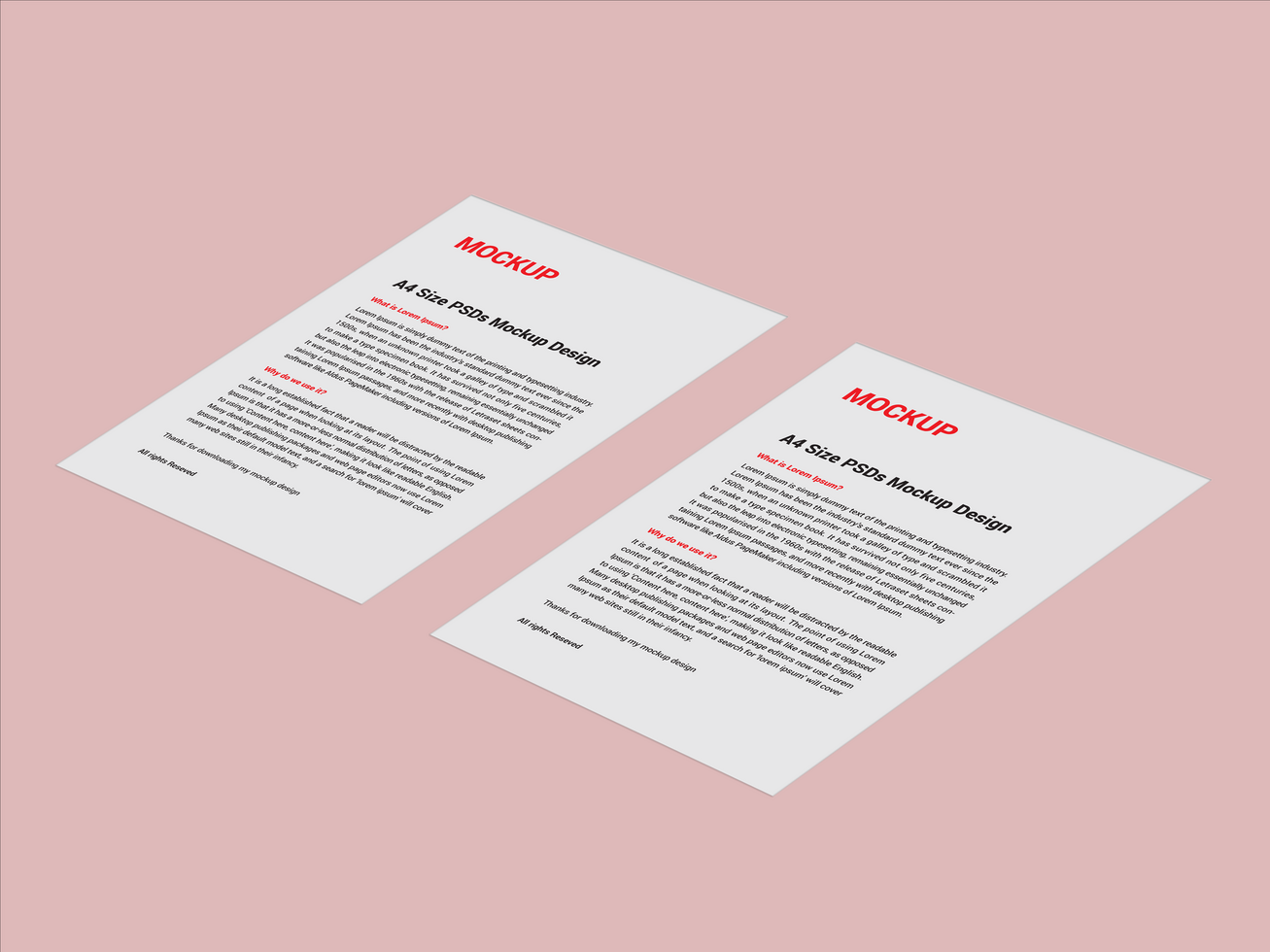 Double side Premium Sell sheet Menu poster pamphlet invoice Letterhead fax cover flyer sale sheet and Letter mockup file psd