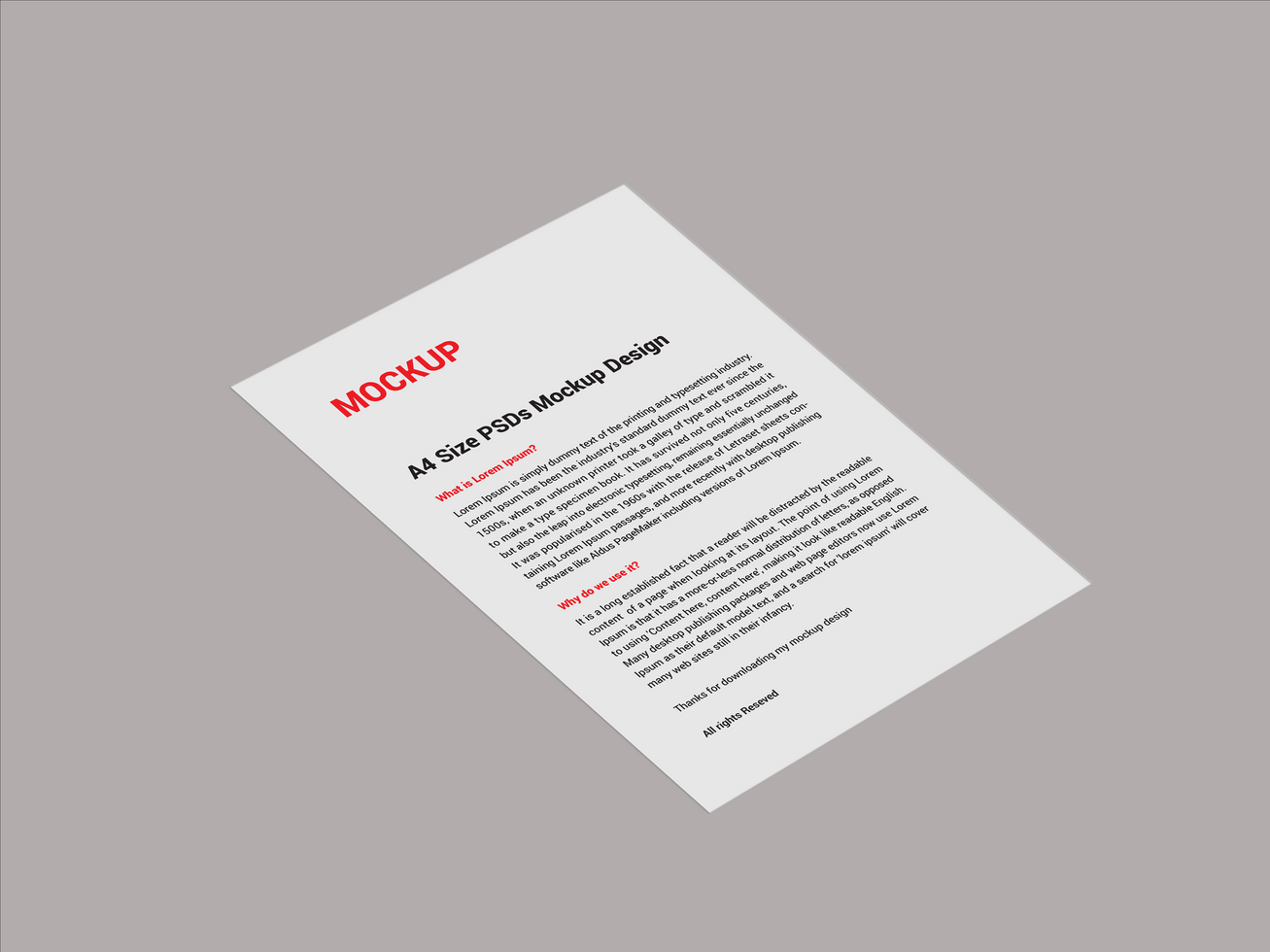 One side Premium Sell sheet Menu poster pamphlet invoice Letterhead fax cover flyer sale sheet and Letter mockup files psd