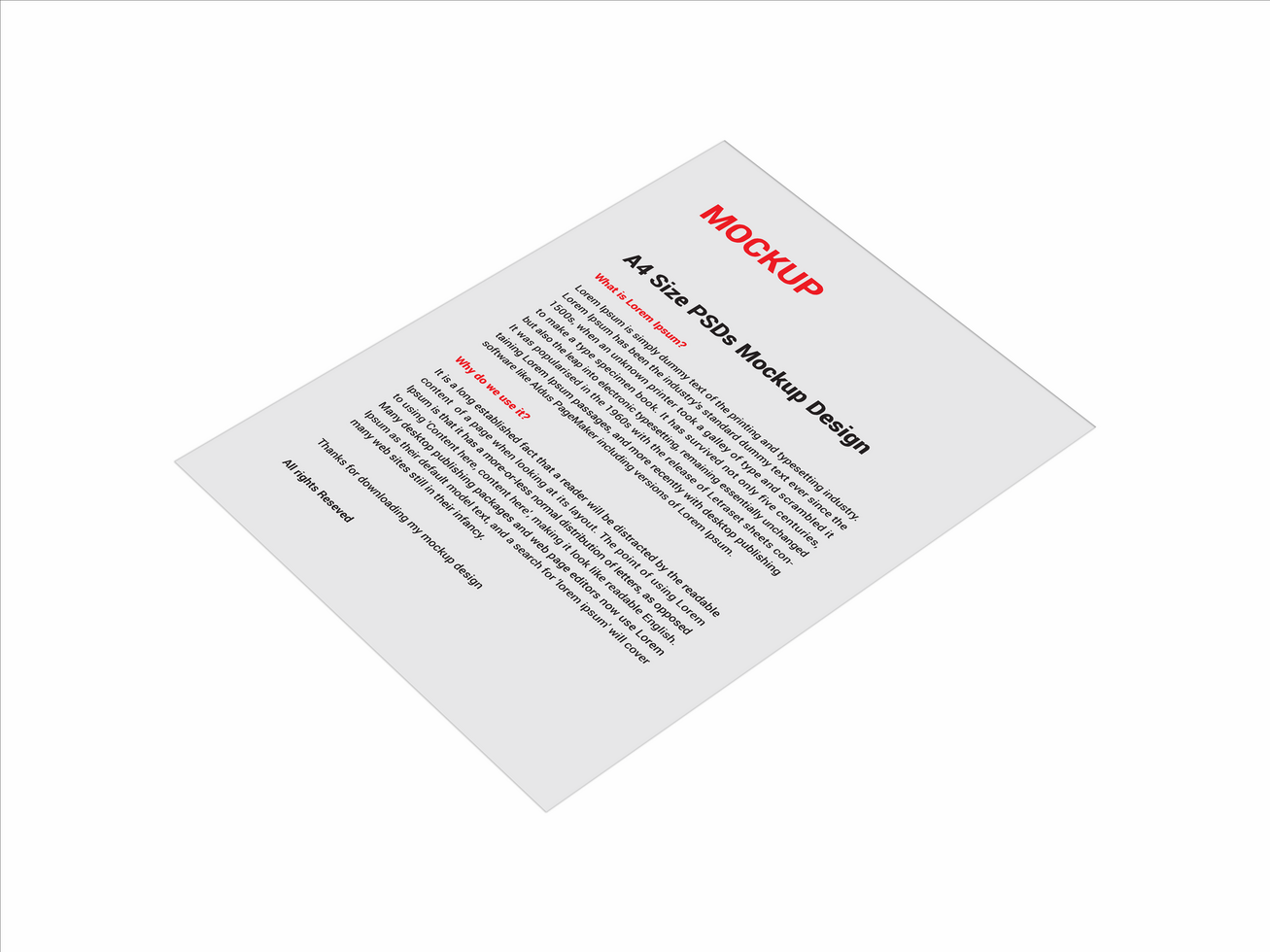 Sell sheet Menu poster pamphlet invoice Letterhead fax cover flyer sale sheet Letters mockup file psd
