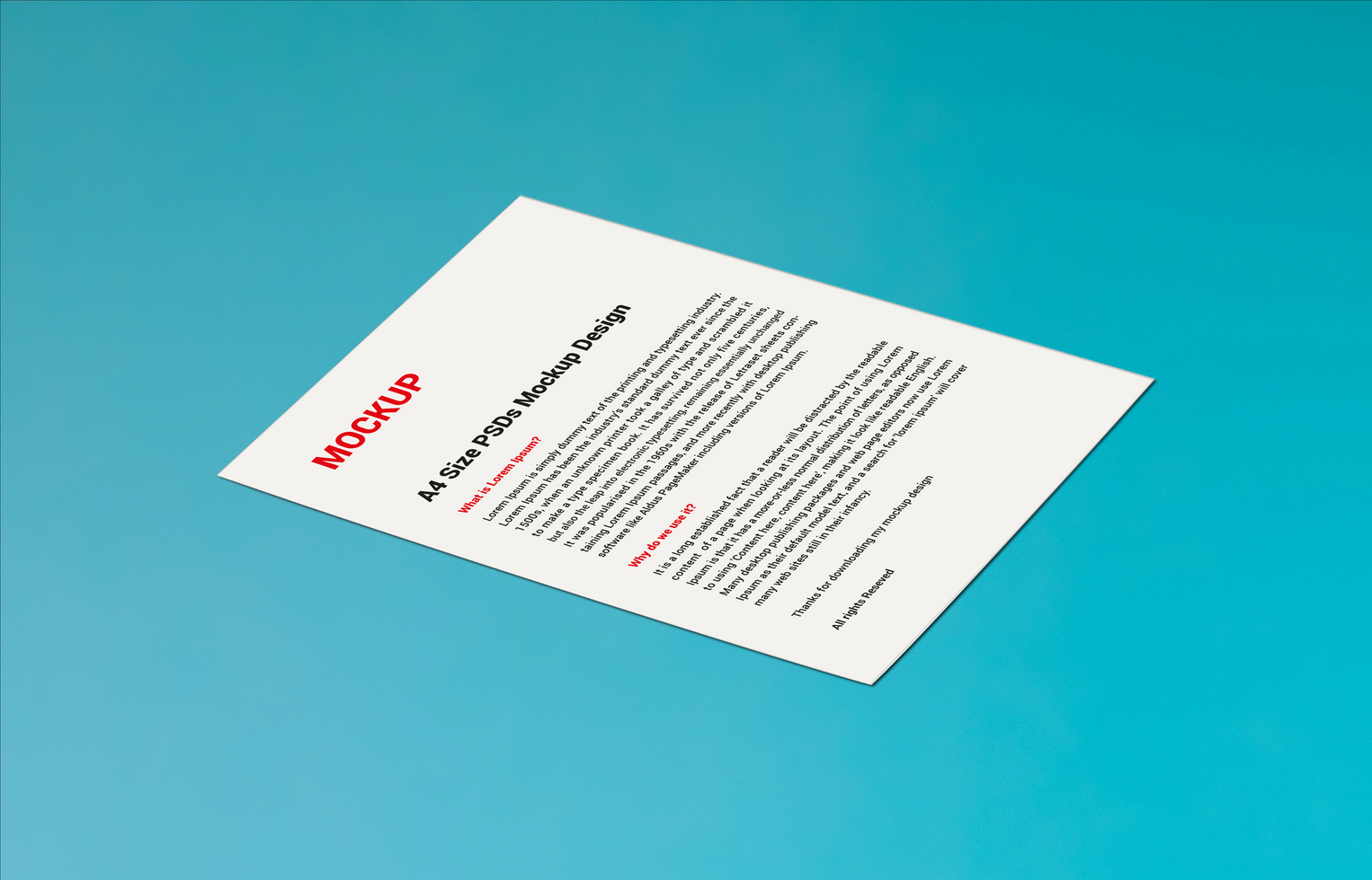 Premium Sell sheet Menu poster pamphlet invoices Letterheads fax covers flyers sale sheets Letters mockup file psd