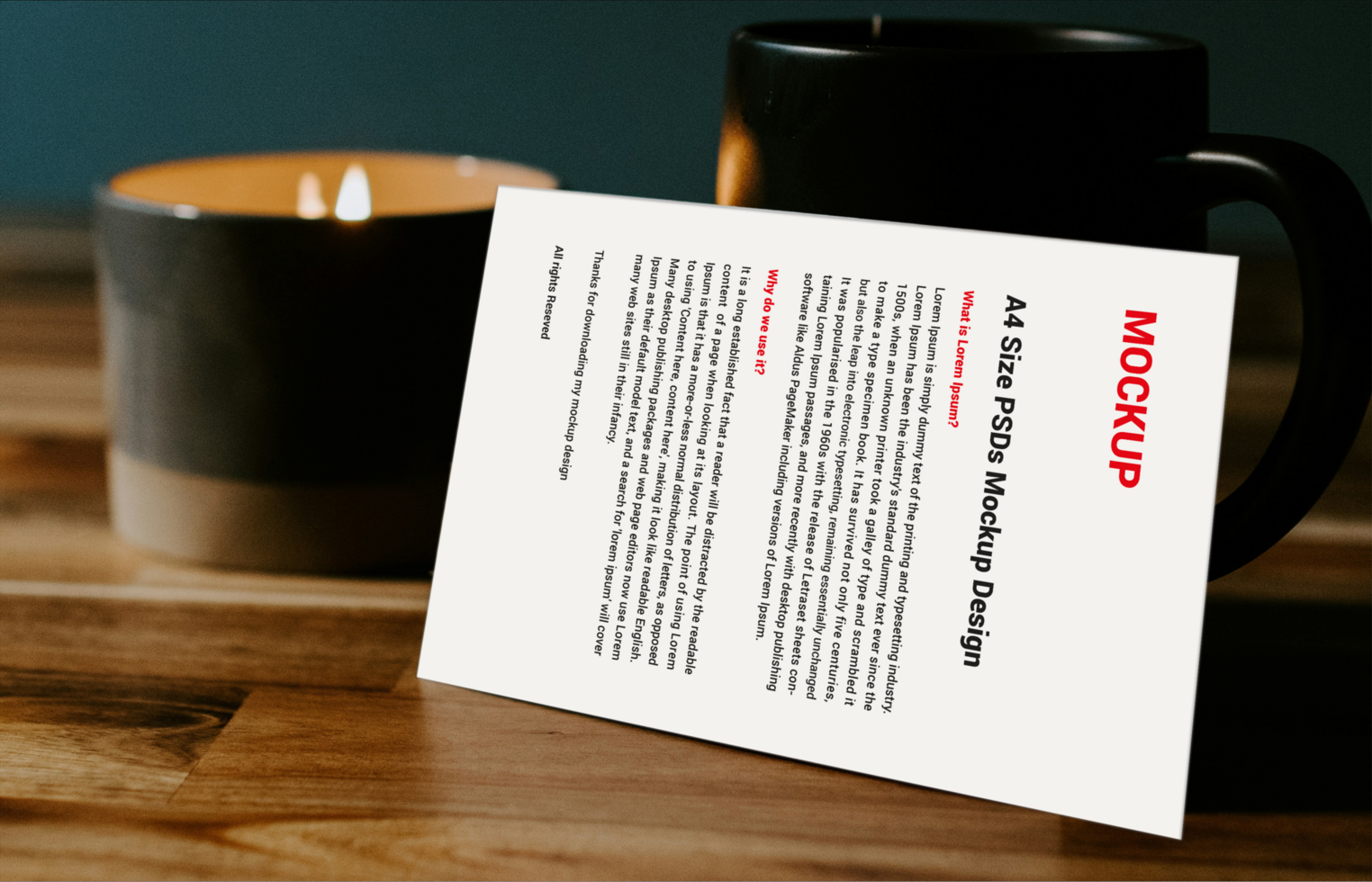 Premium Sell sheet Menu posters pamphlet invoice Letterhead fax cover flyer sale sheet or Letter mockup file psd