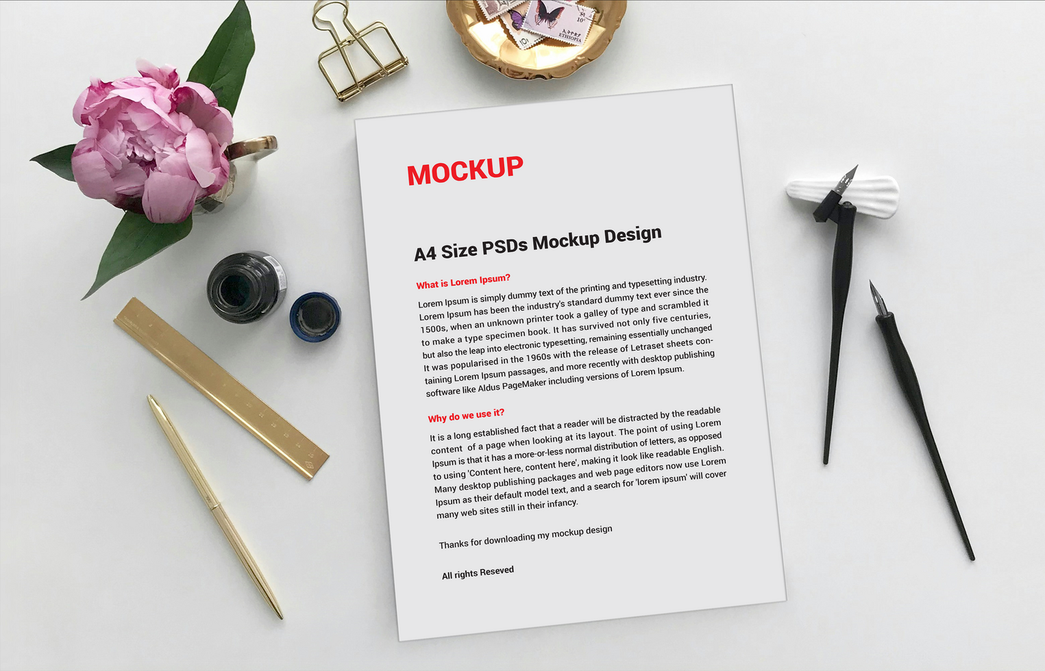 Menu posters pamphlet invoice Letterhead fax cover flyers Letter Mockup file psd