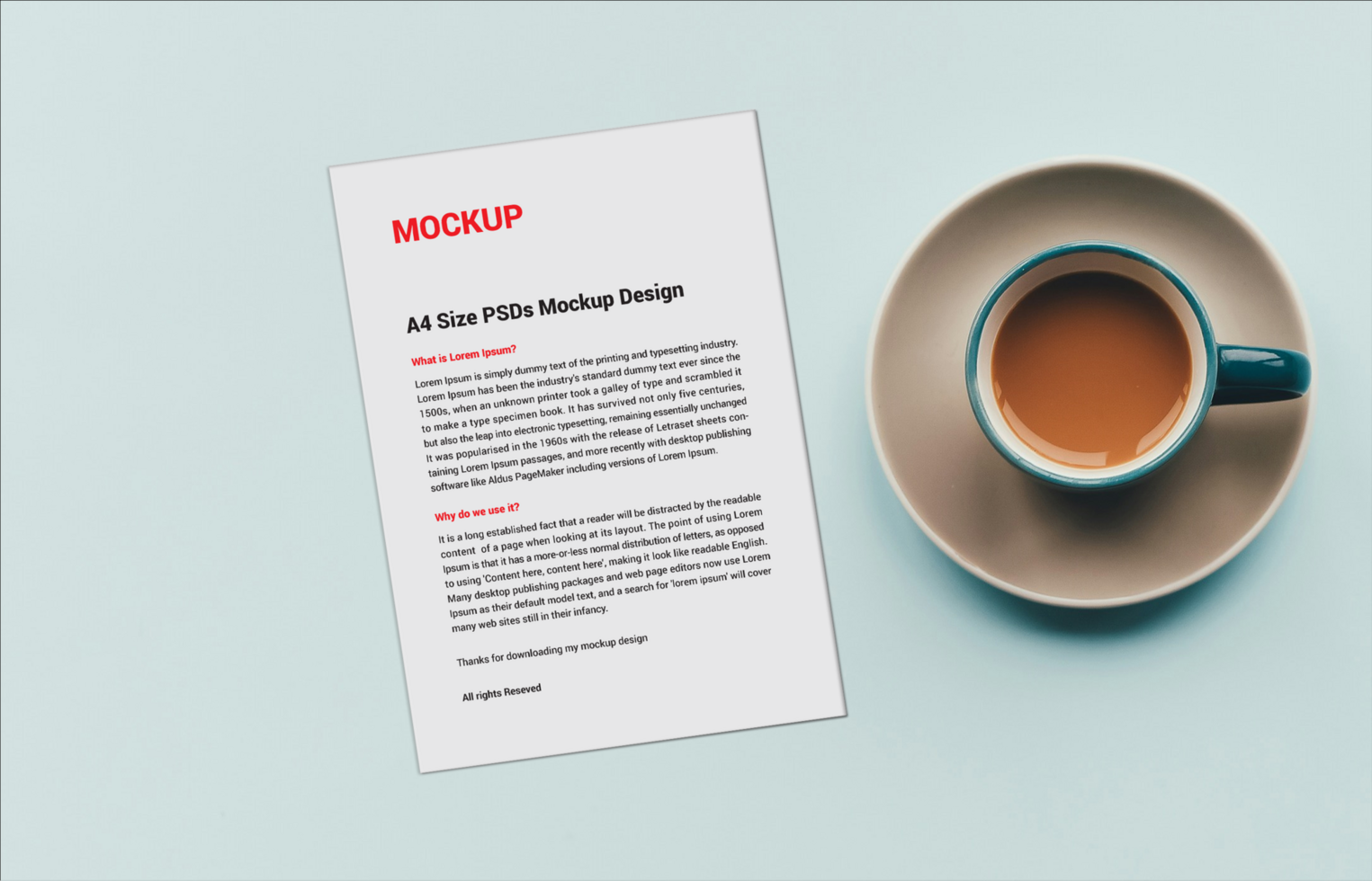 Menu posters pamphlets Letterhead Mockup file psd