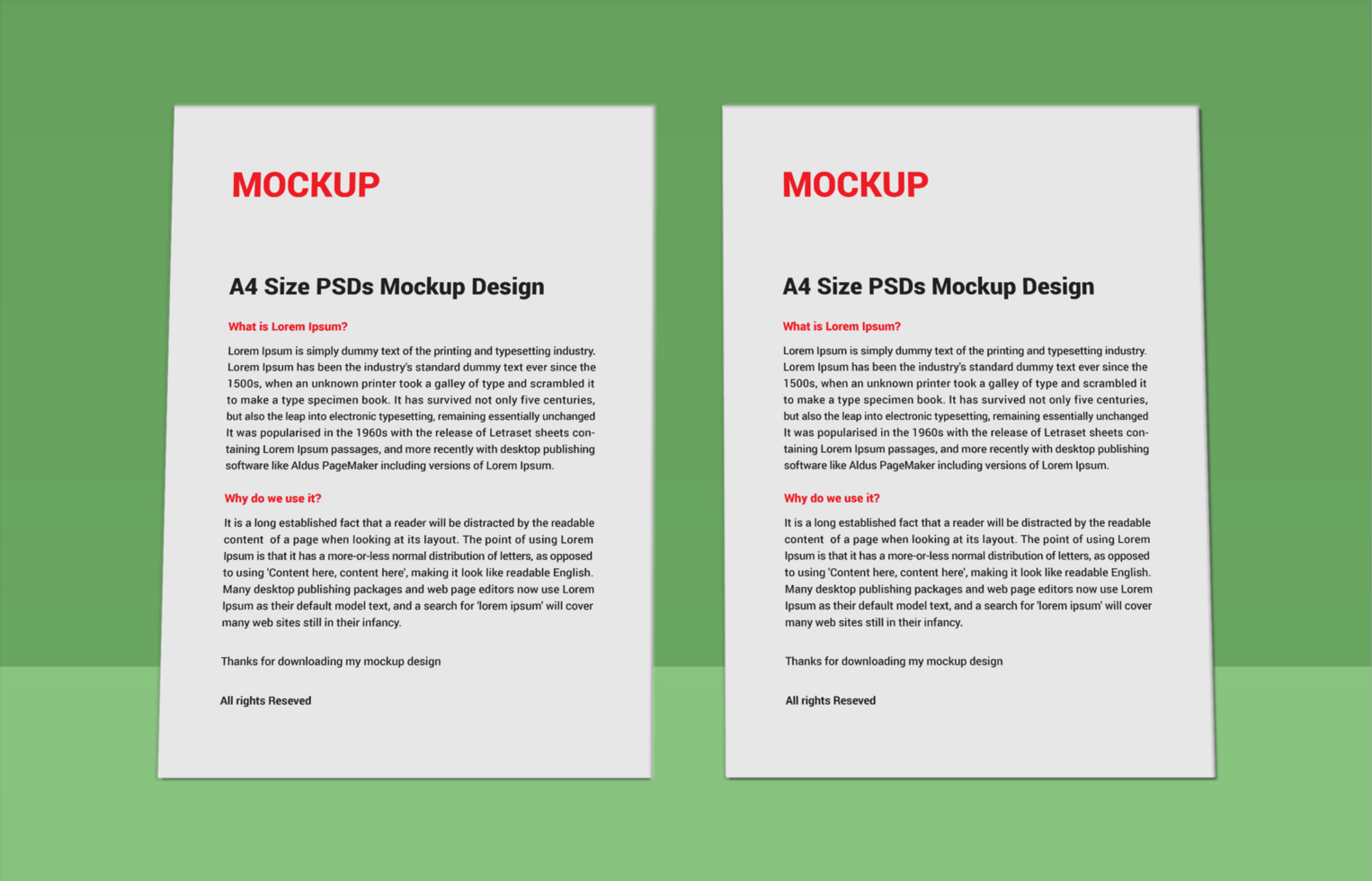 Menu poster pamphlet Letterhead Mockup files psd