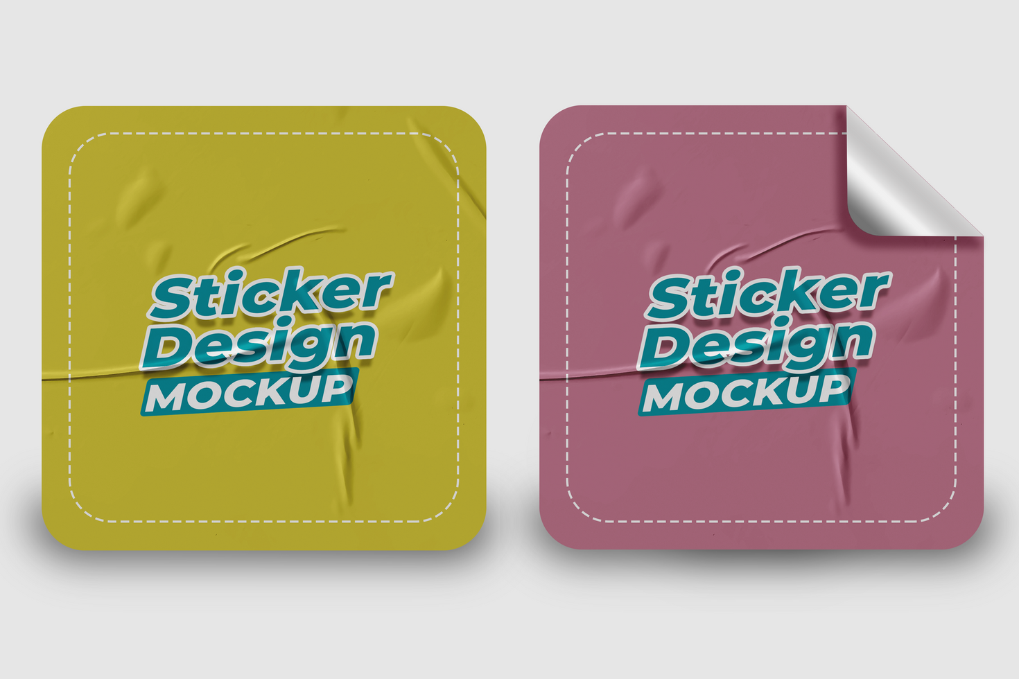 Realistic Round Sticker Mockup Design Clean and Minimal Tag Mockup Design psd