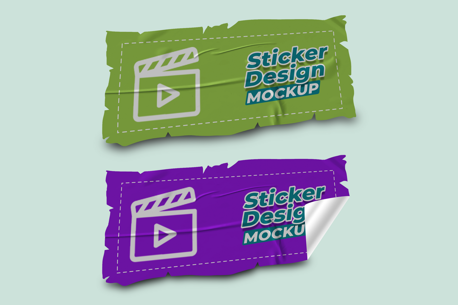 Photoshop Sticker and Label Mockup Template psd