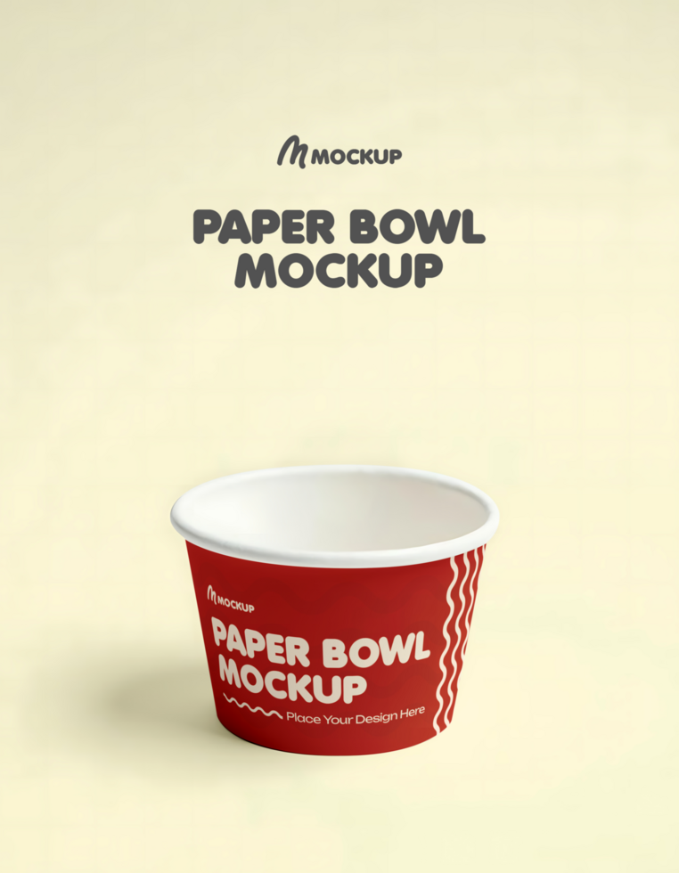 Packaging paper bowl mockup With simple Background psd