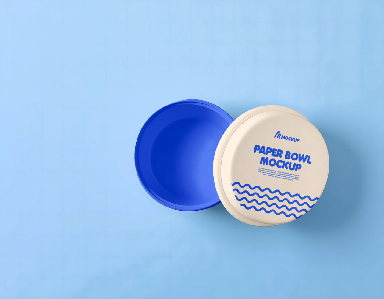 paper bowl with lid mockup simple psd