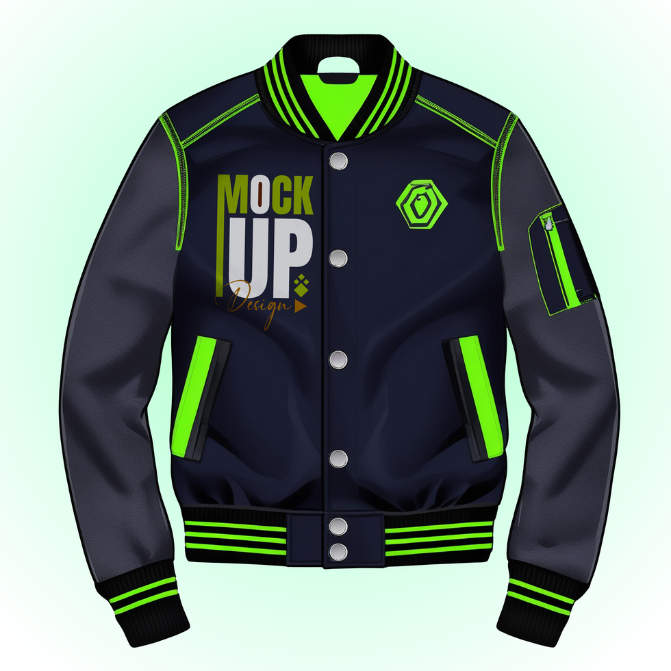 Modern menswear jumper and jacket mockup template featuring trendy casual outerwear psd