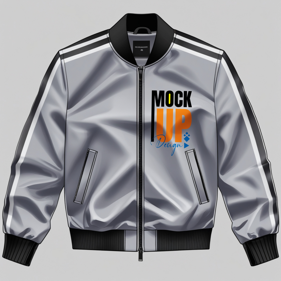 Stylish bomber jacket and jumper mockup template with trendy menswear apparel psd