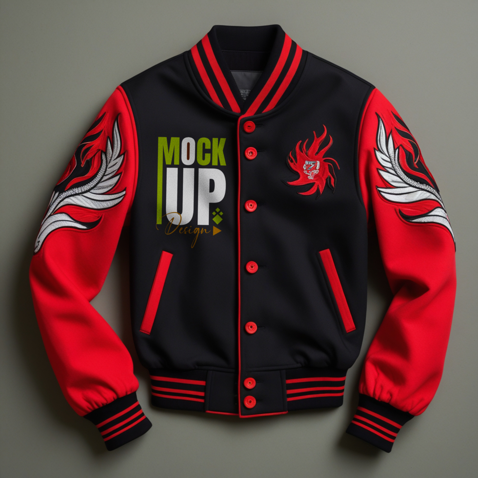 Bomber jacket and jumper mockup template ideal for varsity menswear and casual wear psd