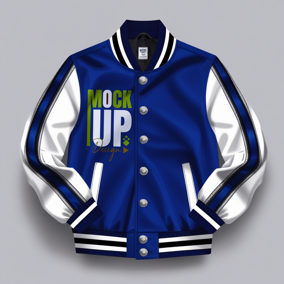 Trendy menswear jumper and jacket mockup template for varsity and sportswear looks psd