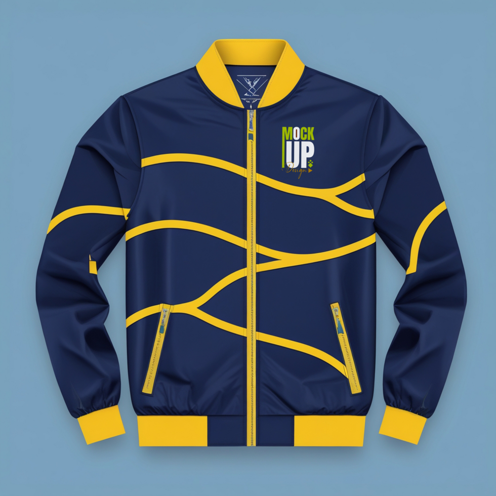 Jacket mockup featuring sweatshirt and sweater template for stylish menswear collection psd