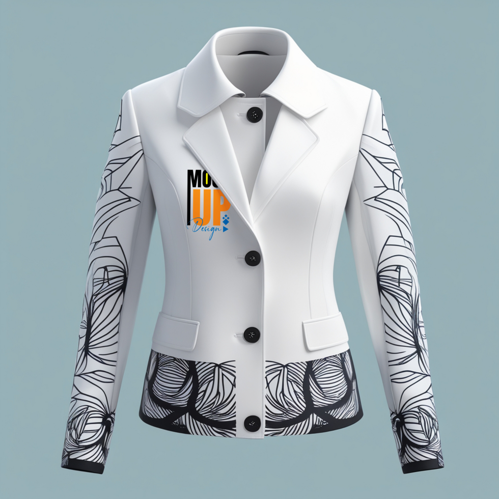 Elegant coat jacket mockup template with sweatshirt and sweater design for womens psd