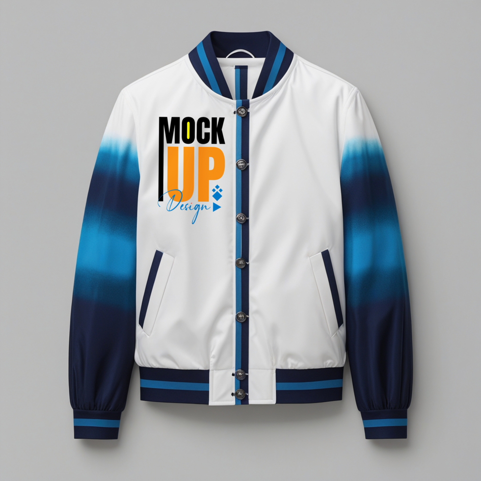 Sweater and Jacket mockup and sweatshirt design for men and womens wear varsity fashion template psd