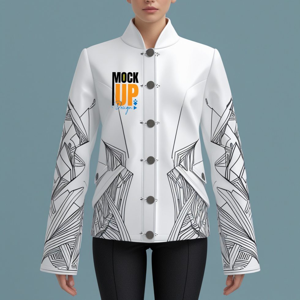 Coat jacket and sweatshirt mockup for fashionable winter jacket womenswear template psd