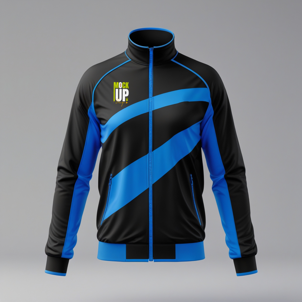 Sweatshirt and jersey design jacket mockup with fashionable hoodie and menswear template psd