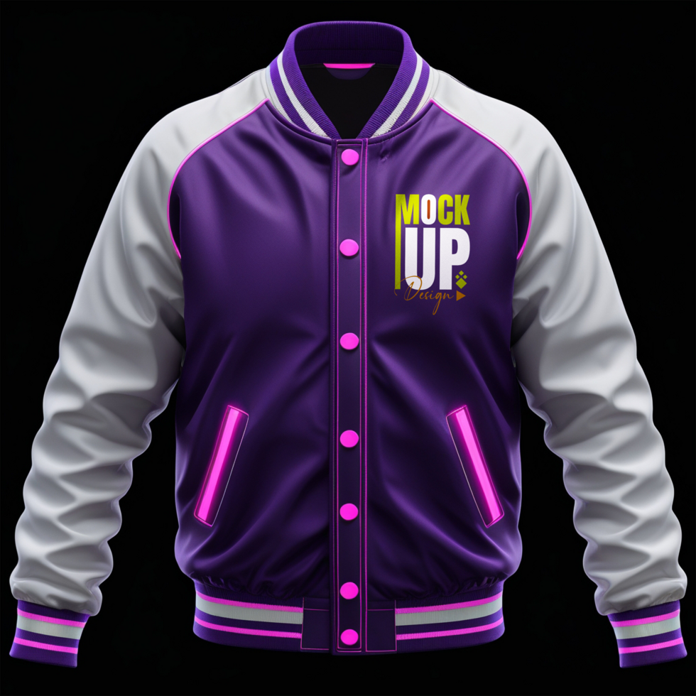 Realistic jacket mockup showcasing sweater design in an apparel template for outerwear. psd