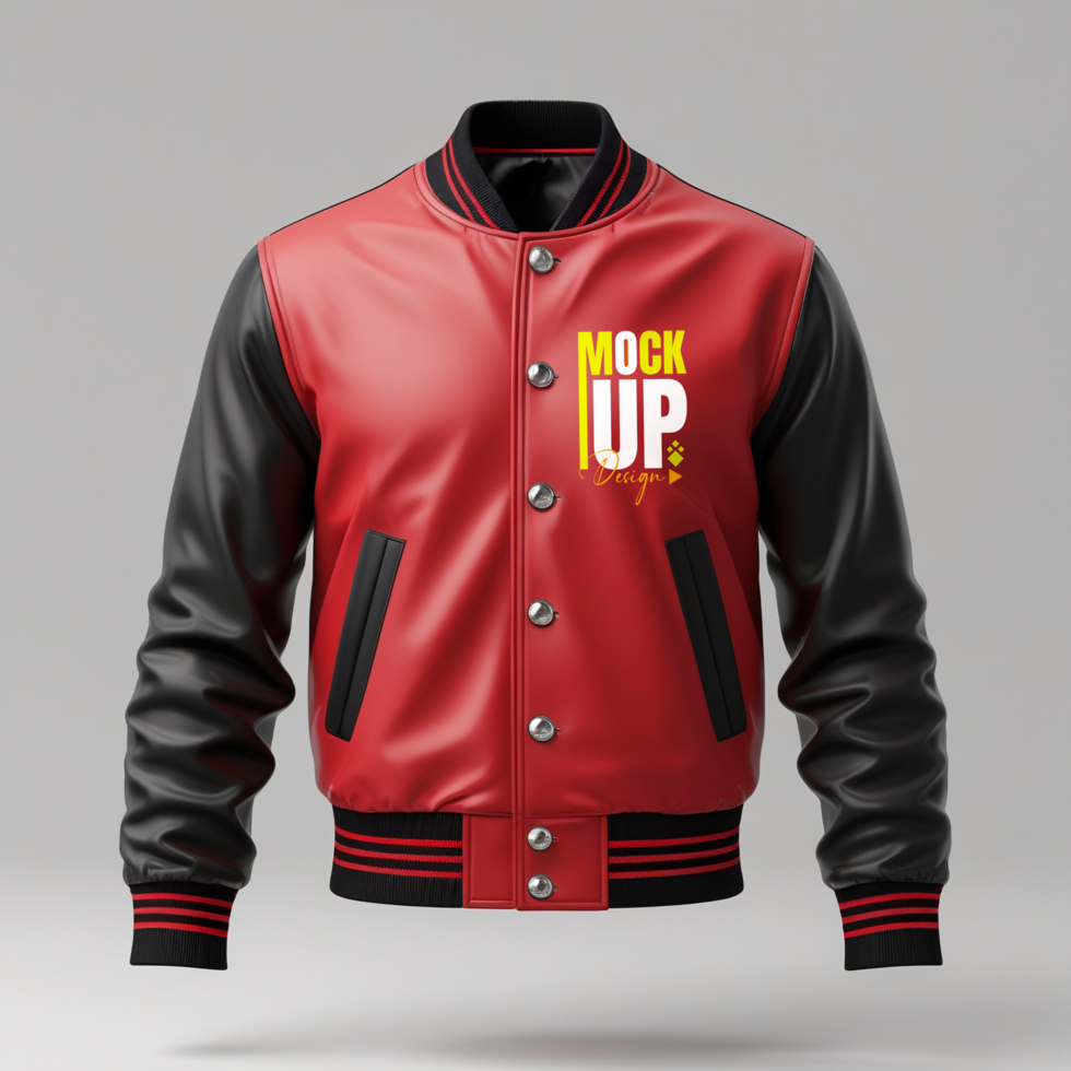 Outerwear jacket mockup template with a sweater design for winter fashion apparel psd