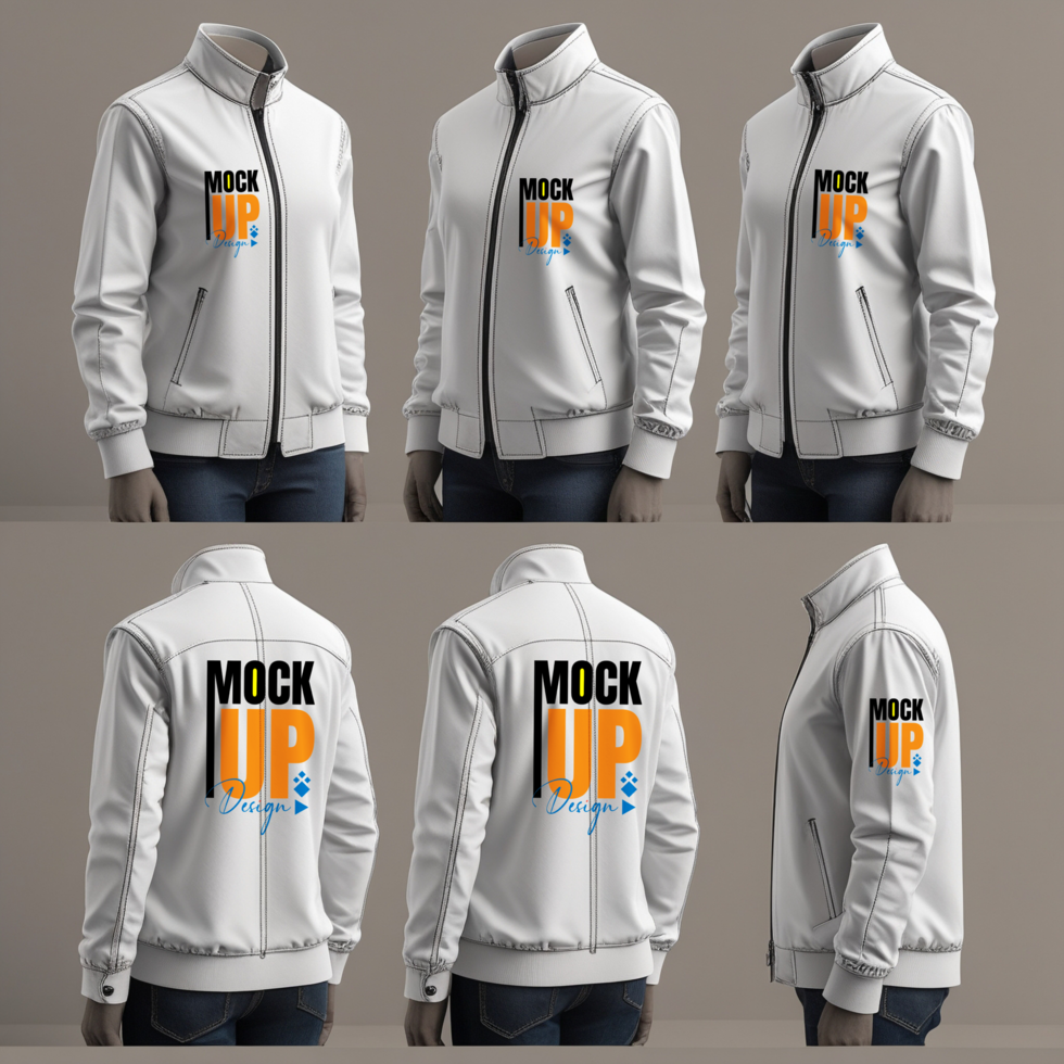 Jacket mockup and sweatshirt template for menswear fashion and sportswear presentation psd