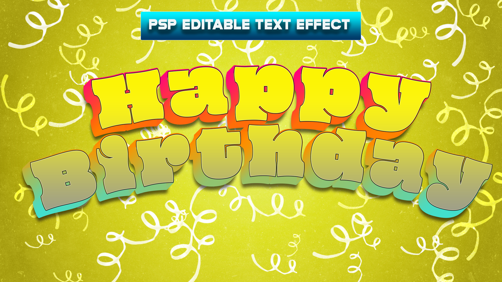 happy birthday text effect - text effect psd