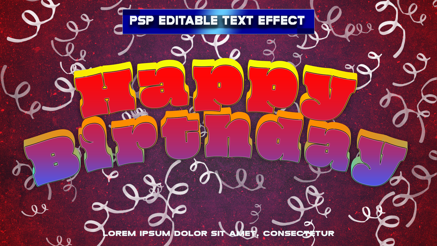 happy birthday text effect - after effects templates psd