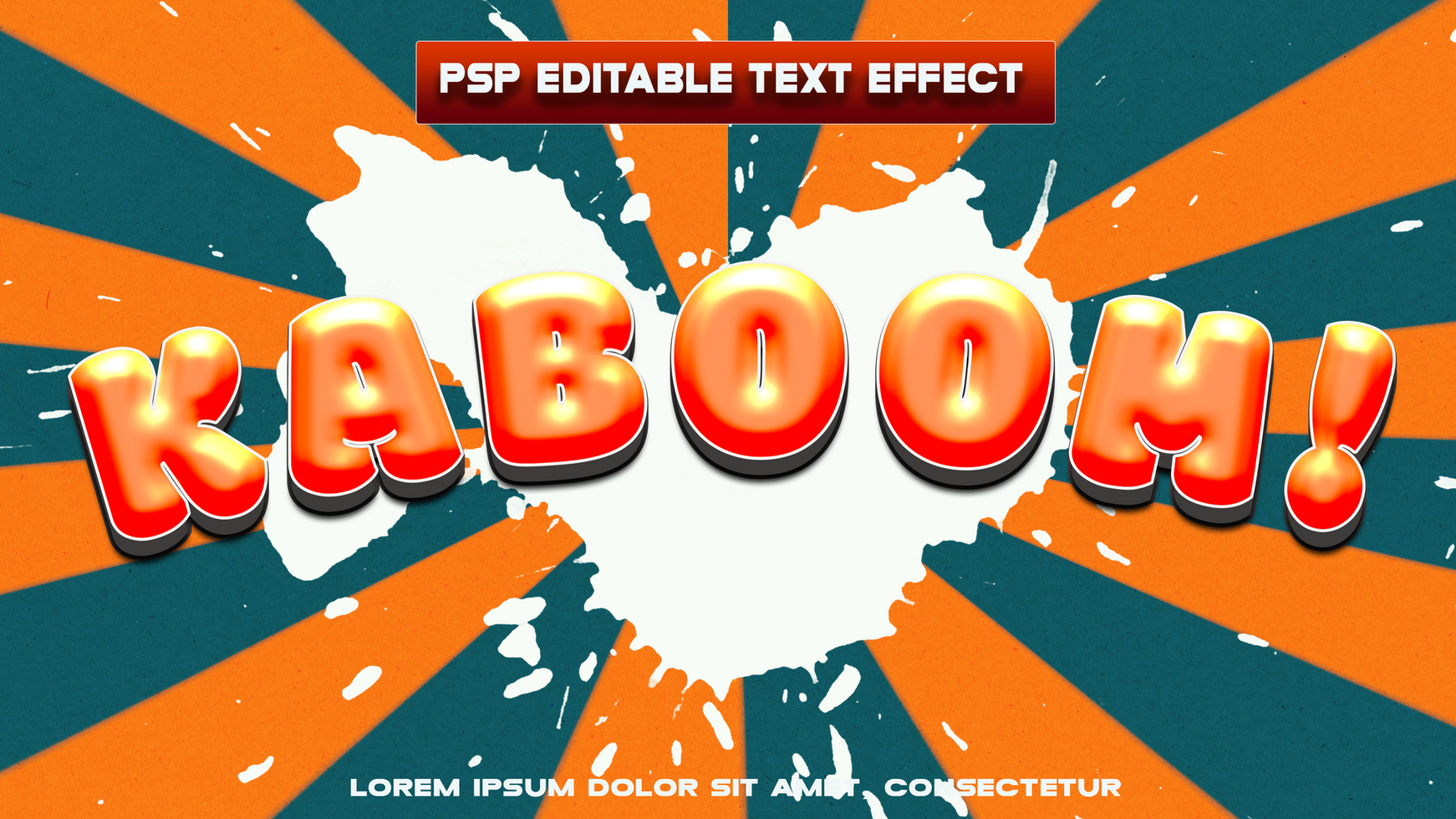 pop-up text effect kaboom psd