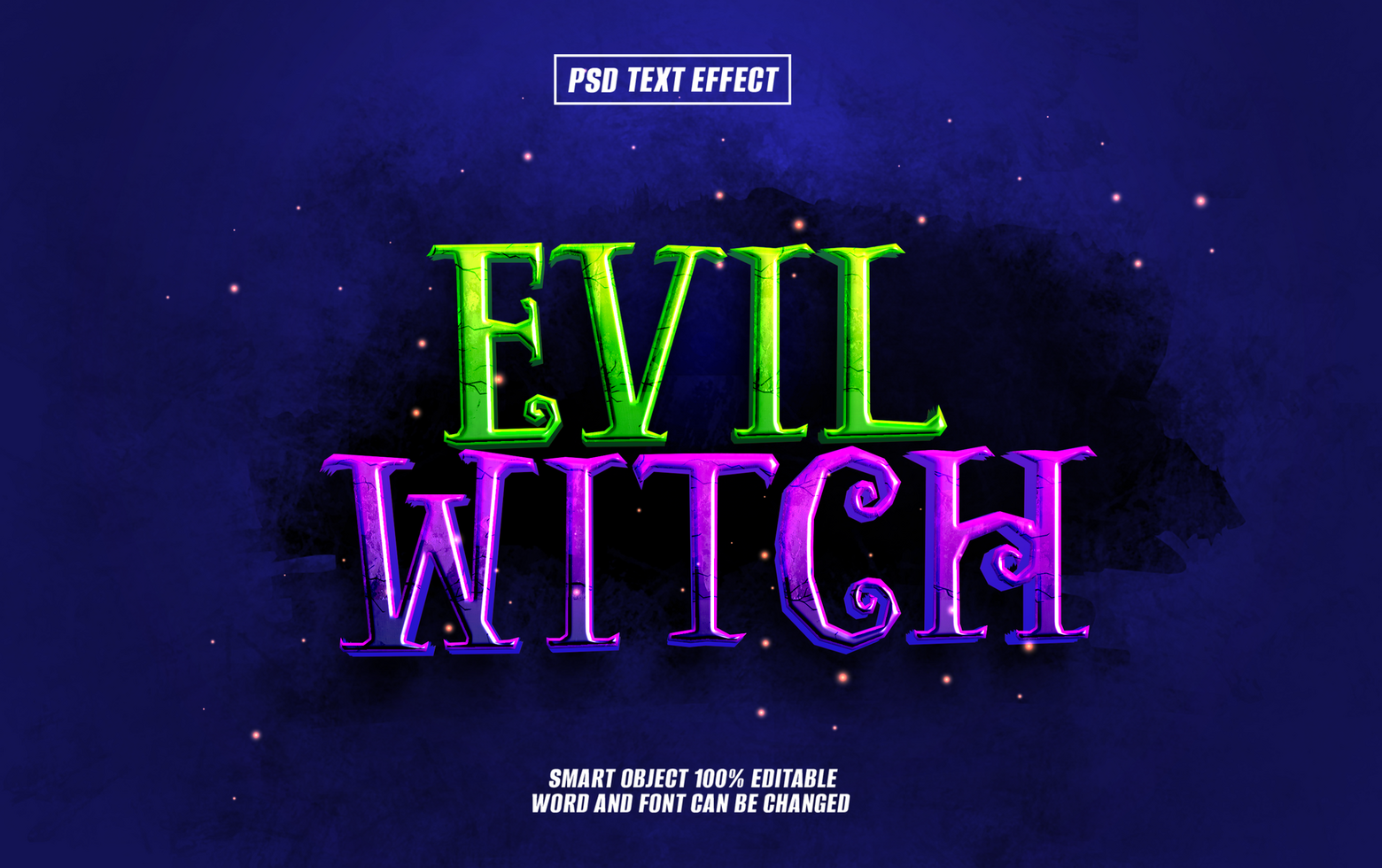 Evil Witch 3d text effect psd